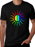 Rainbow Sun Graphic T-Shirt - Stylish Comfort