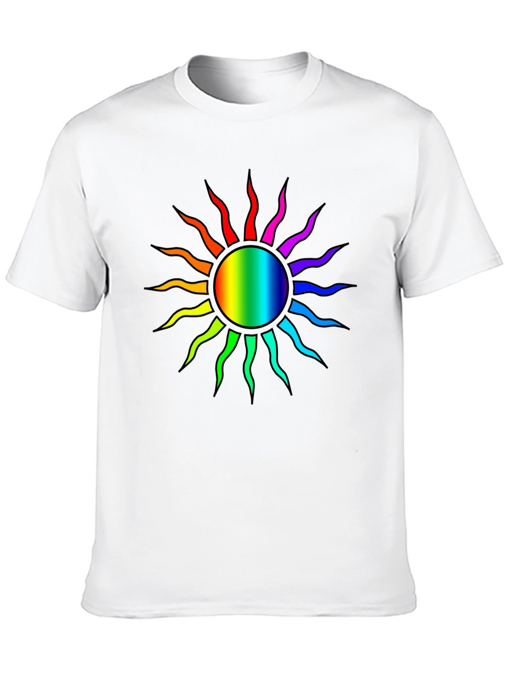 Rainbow Sun Graphic T-Shirt - Stylish Comfort