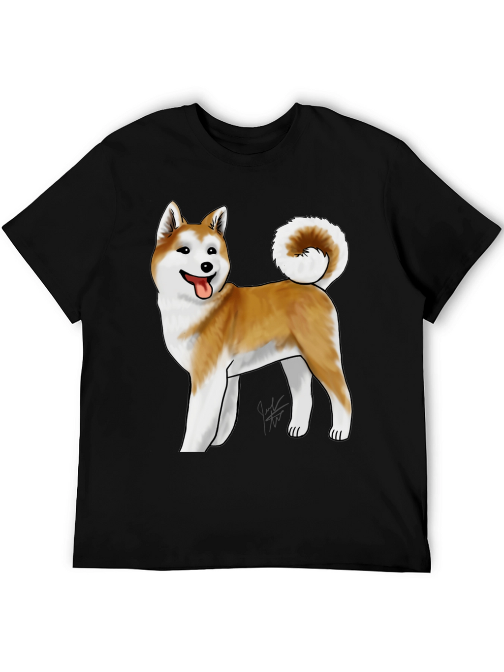 Akita Dog Graphic Tee - Black Unisex T-Shirt