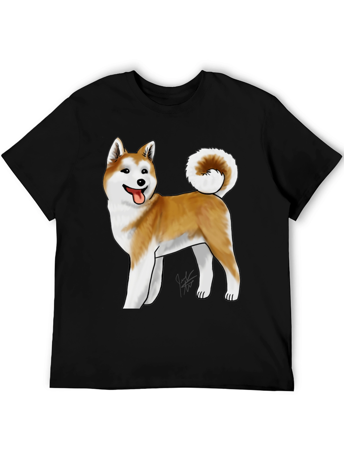 Akita Dog Graphic Tee - Black Unisex T-Shirt