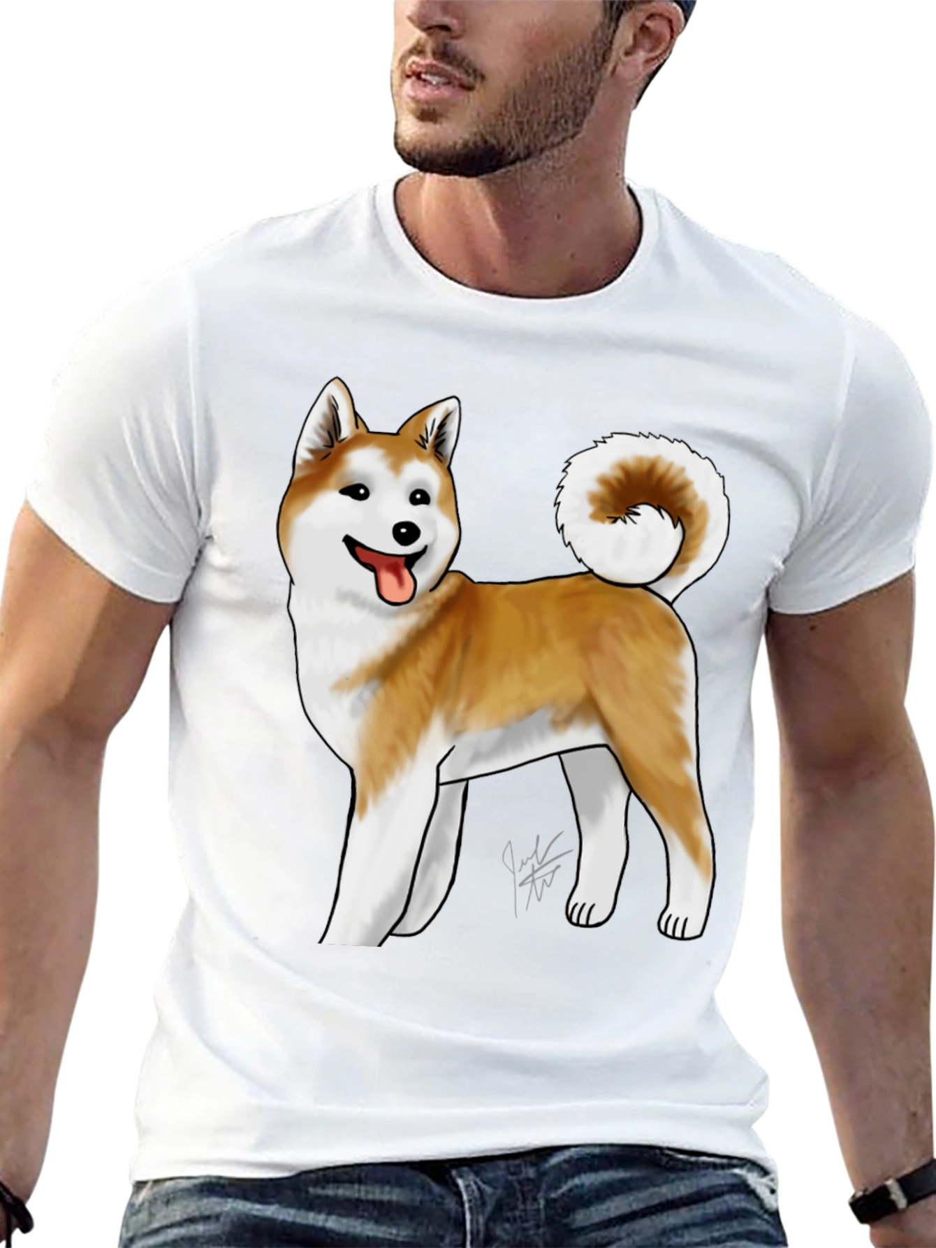 Akita Dog Graphic Tee - Black Unisex T-Shirt