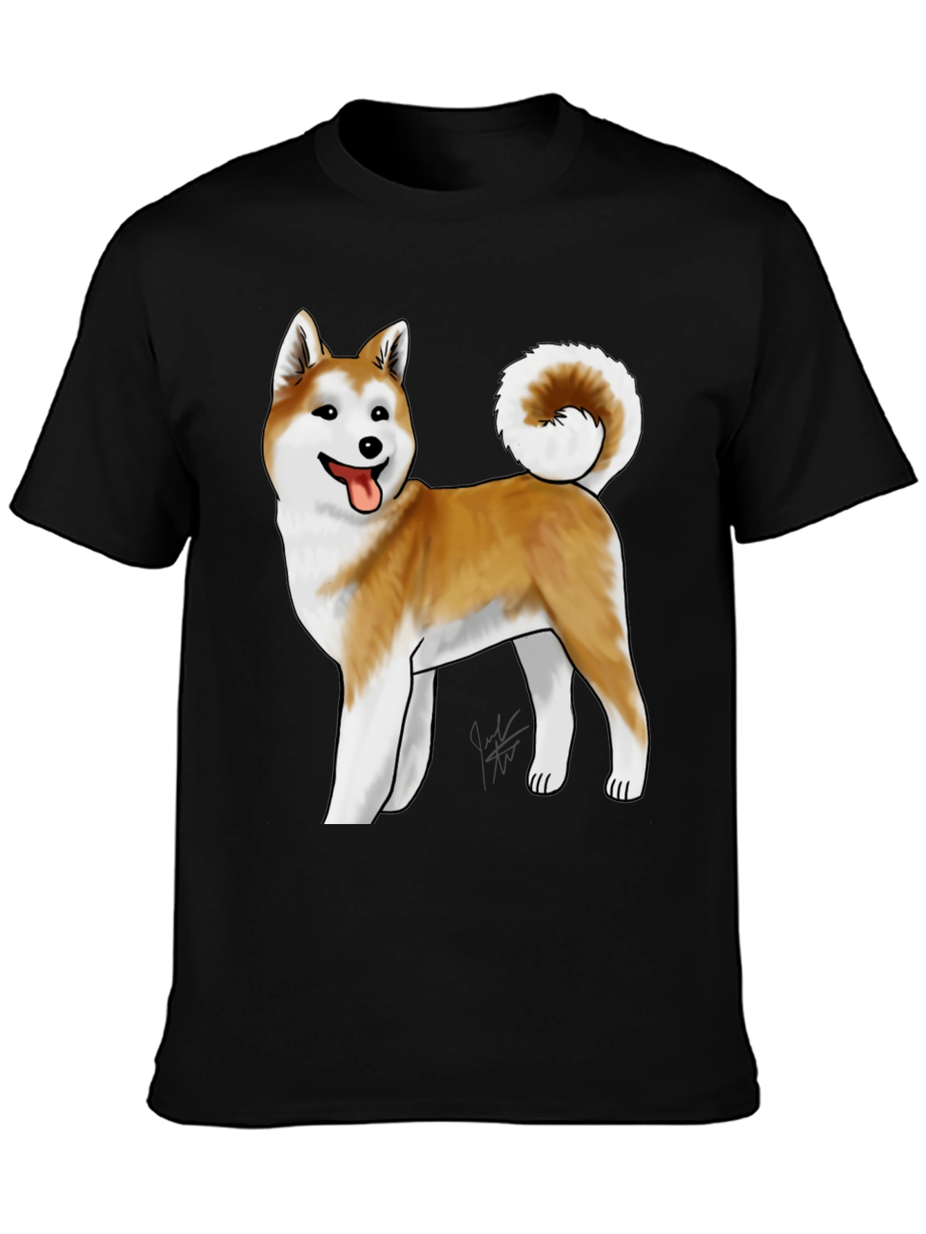 Akita Dog Graphic Tee - Black Unisex T-Shirt