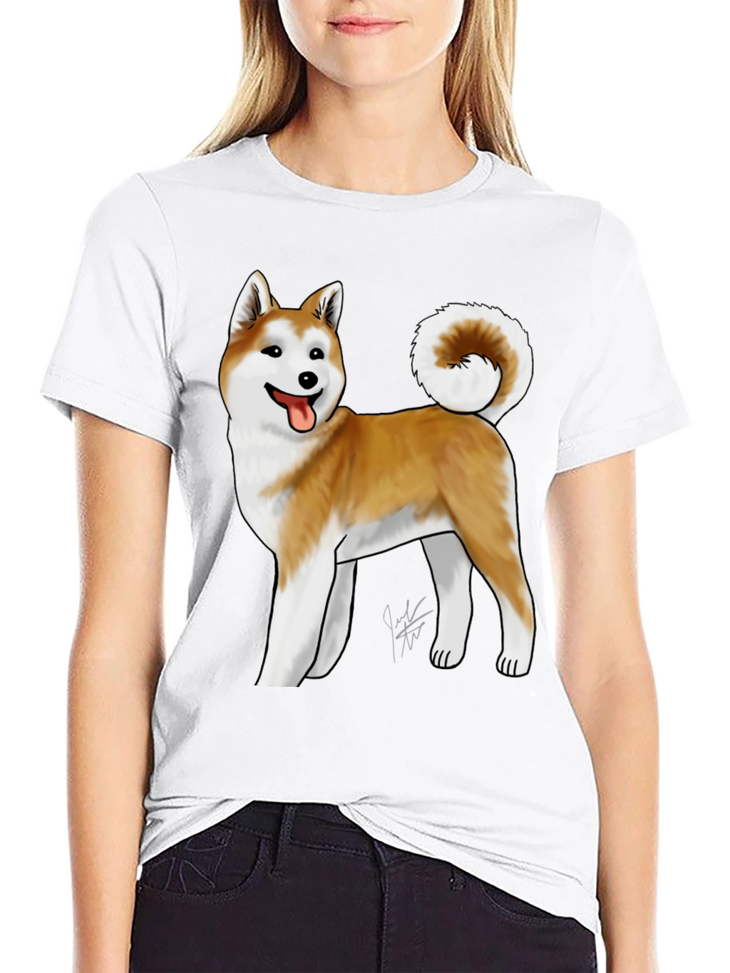 Akita Dog Graphic Tee - Black Unisex T-Shirt