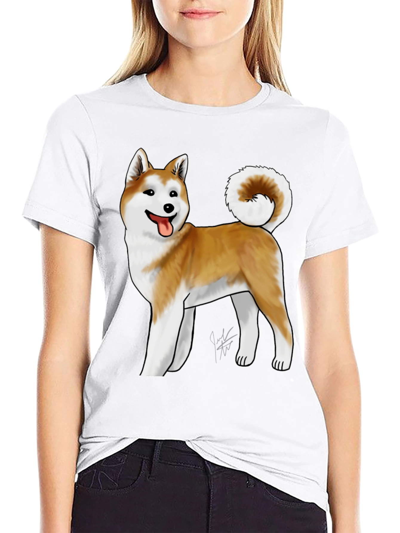 Akita Dog Graphic Tee - Black Unisex T-Shirt