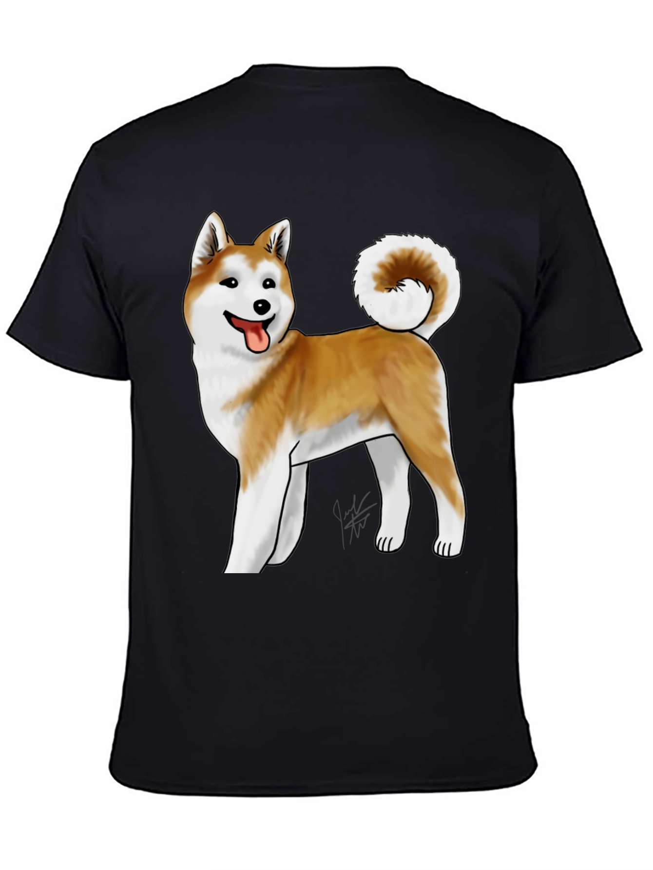 Akita Dog Graphic Tee - Black Unisex T-Shirt