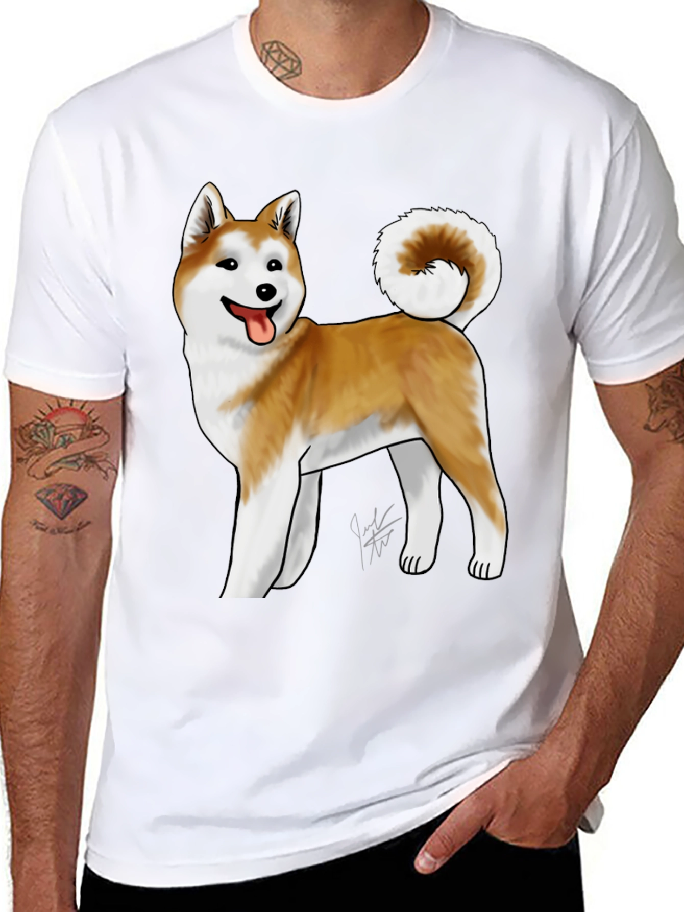 Akita Dog Graphic Tee - Black Unisex T-Shirt