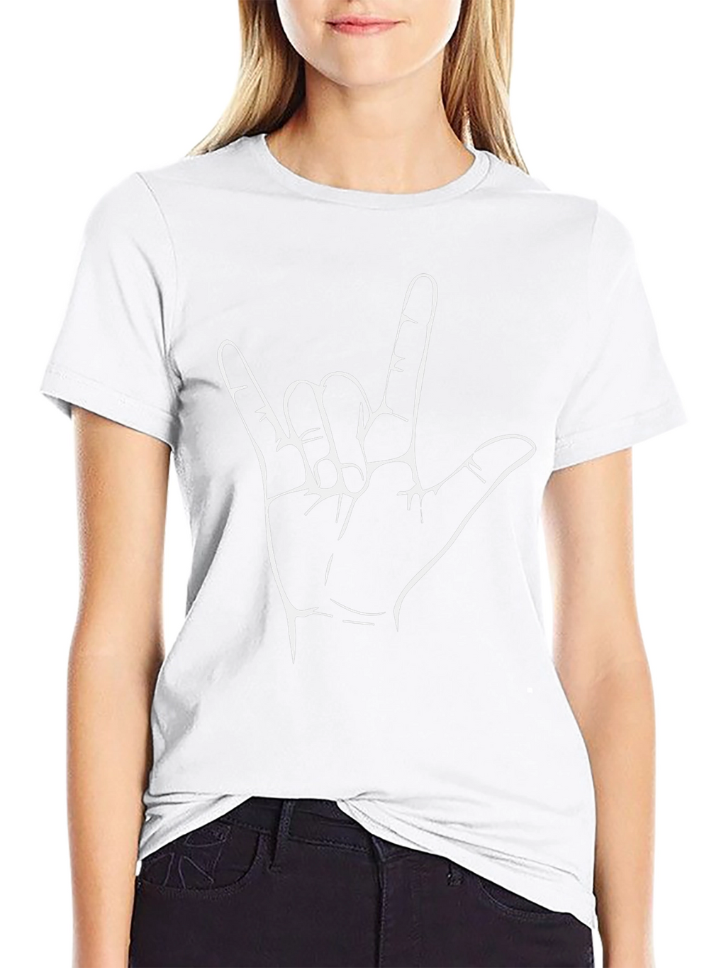 I Love You Hand Sign Graphic Tee - Black