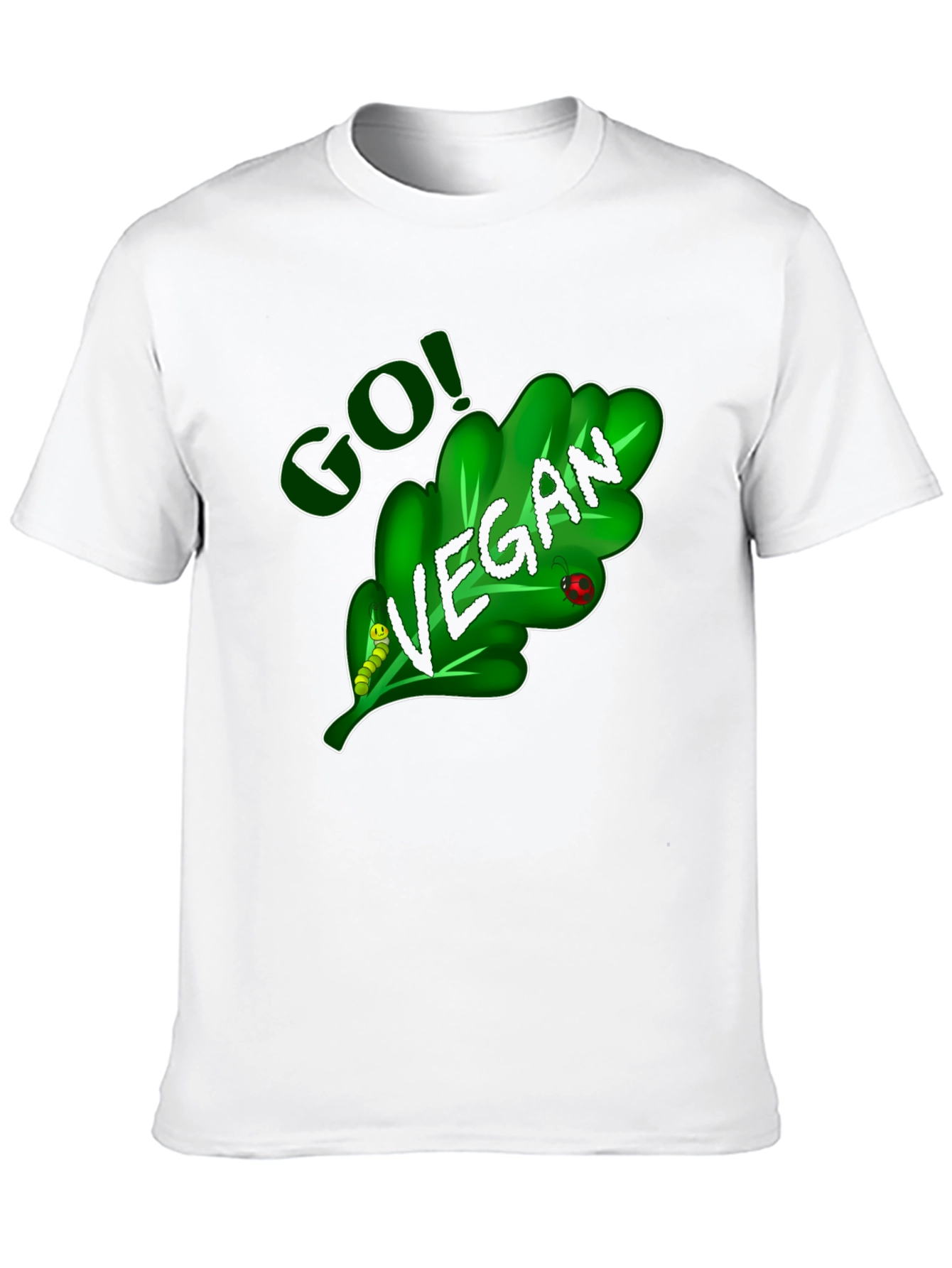Go Vegan T-Shirt - Leaf Design