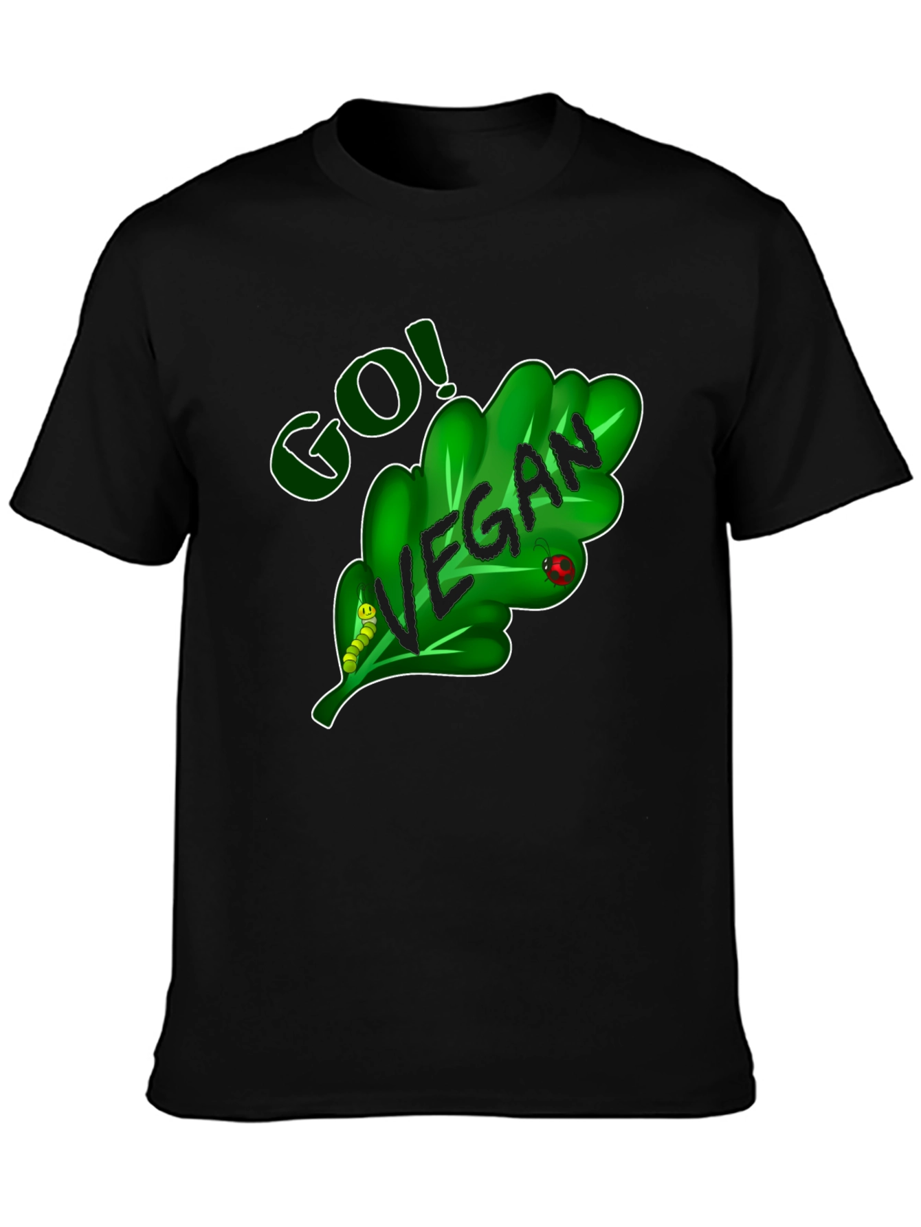 Go Vegan T-Shirt - Leaf Design