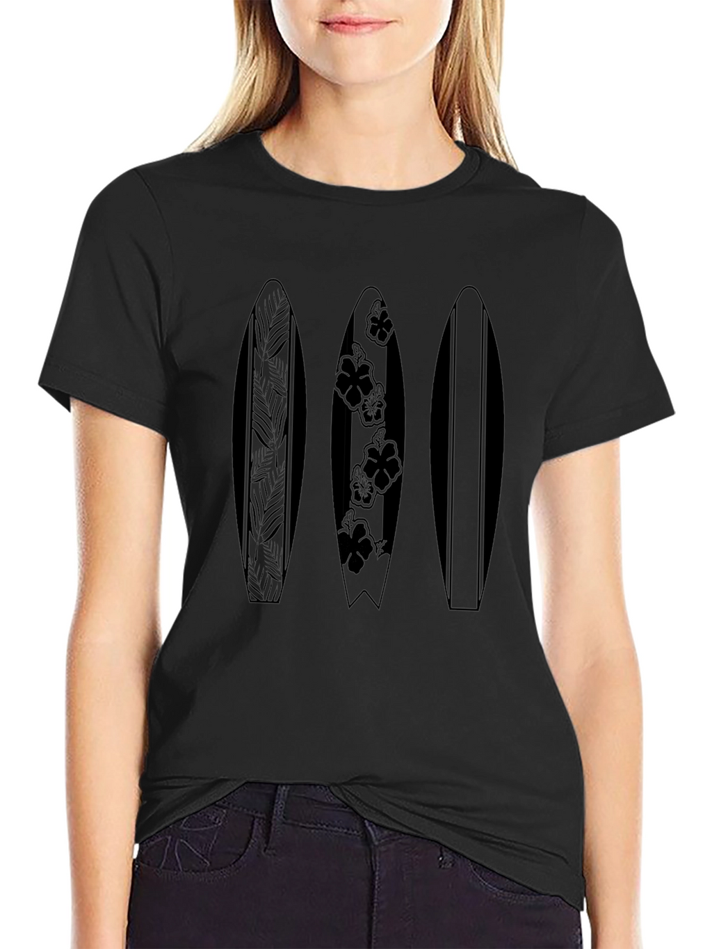Surfboard Trio Graphic Tee - Black