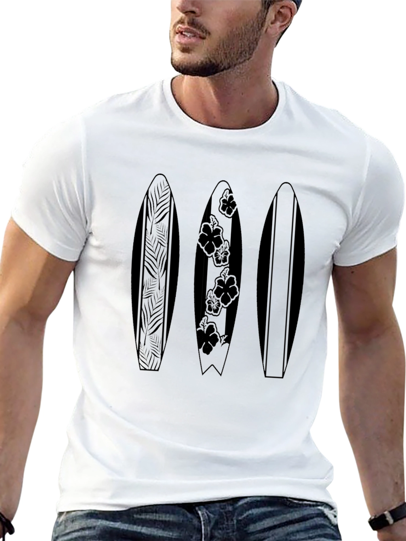 Surfboard Trio Graphic Tee - Black