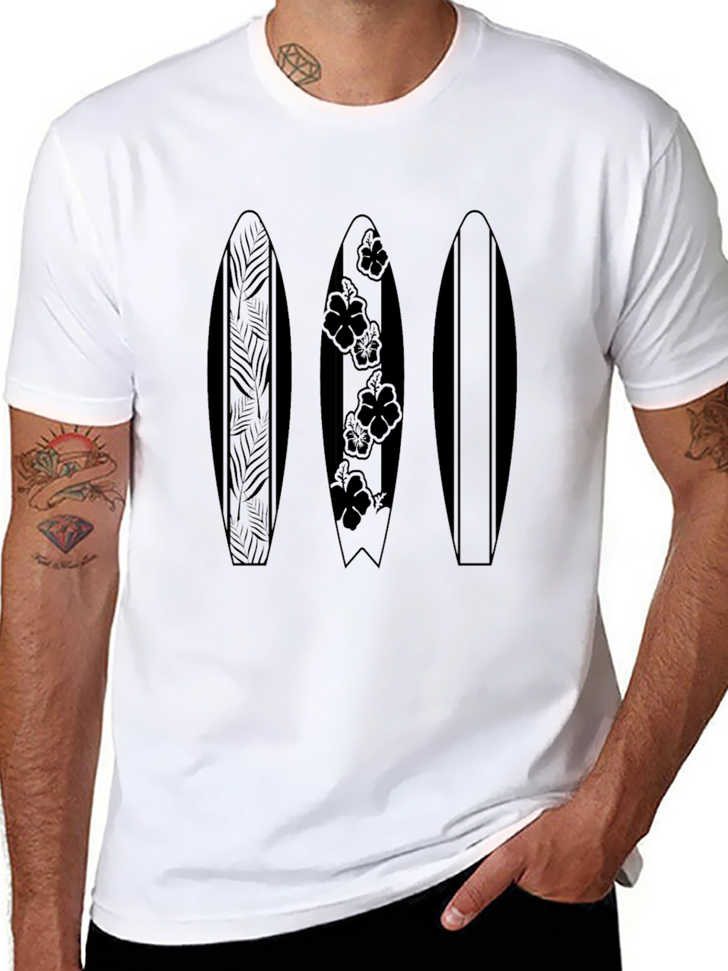 Surfboard Trio Graphic Tee - Black
