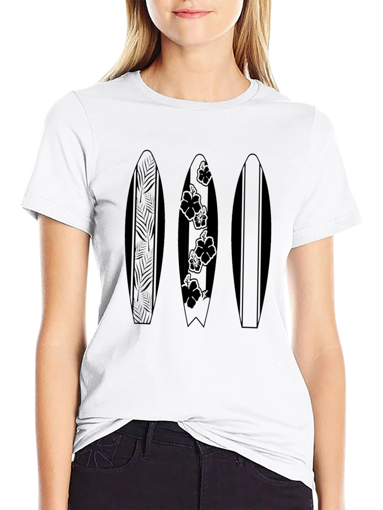 Surfboard Trio Graphic Tee - Black