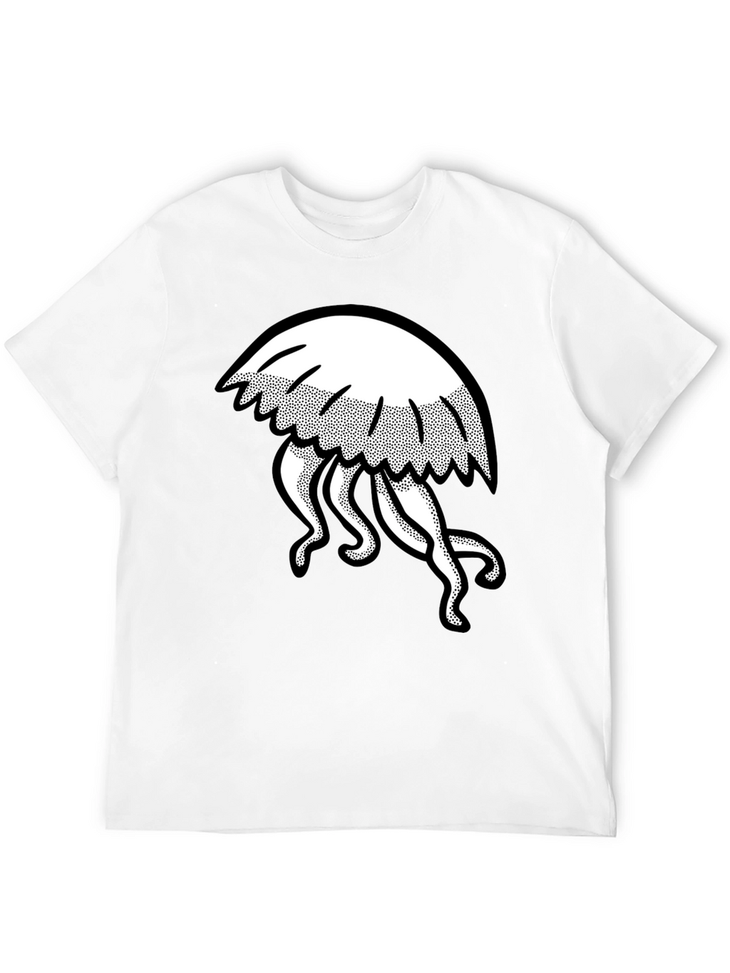 Jellyfish Graphic Tee - Black Cotton Casual Wear