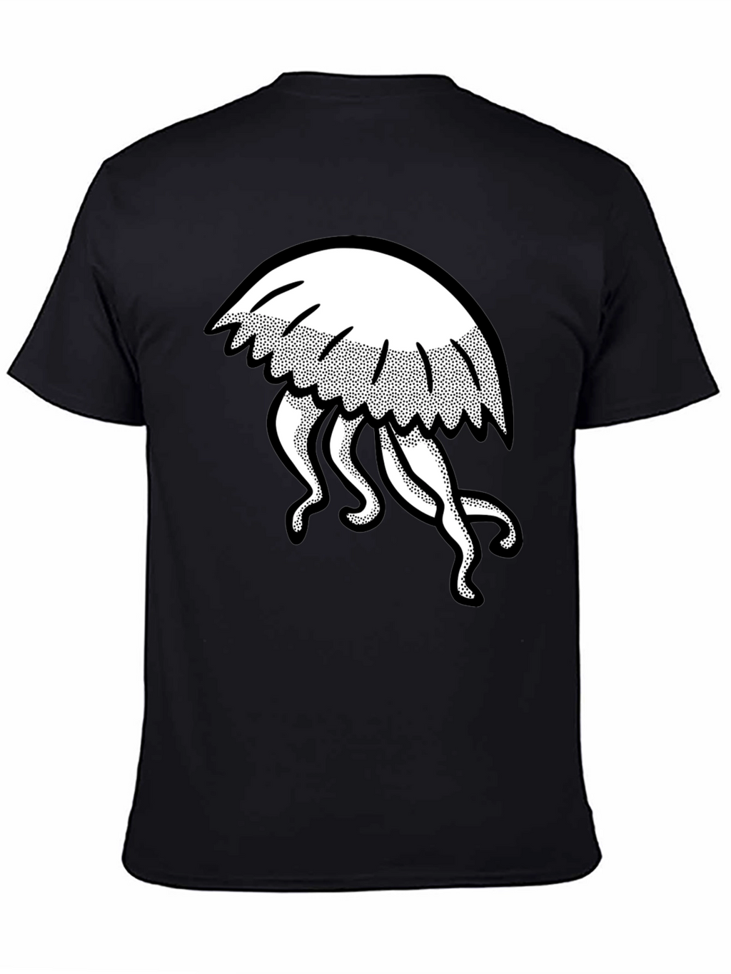 Jellyfish Graphic Tee - Black Cotton Casual Wear