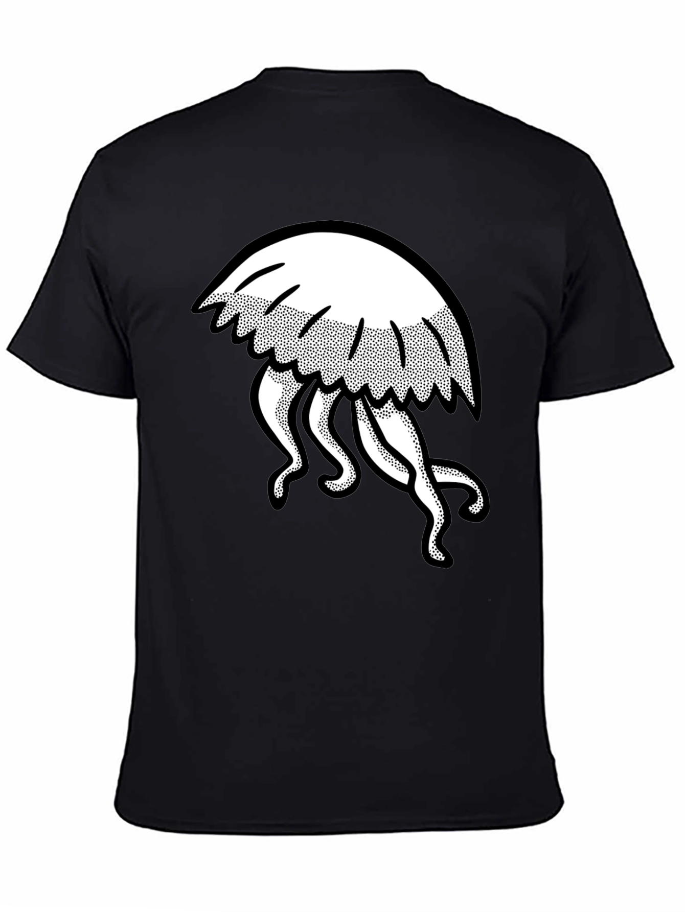 Jellyfish Graphic Tee - Black Cotton Casual Wear