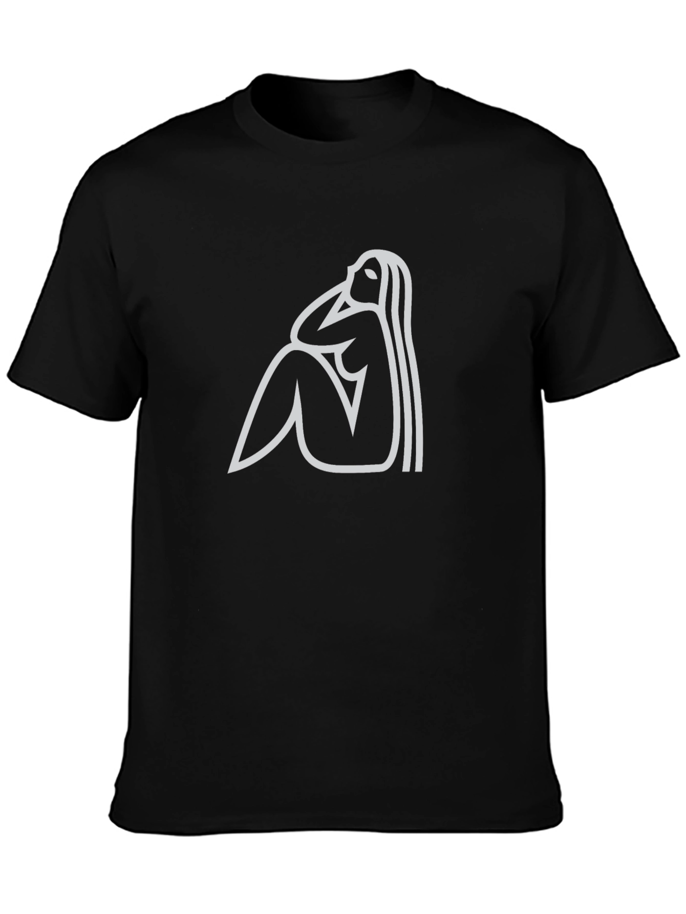 Abstract Woman Graphic Tee - Black