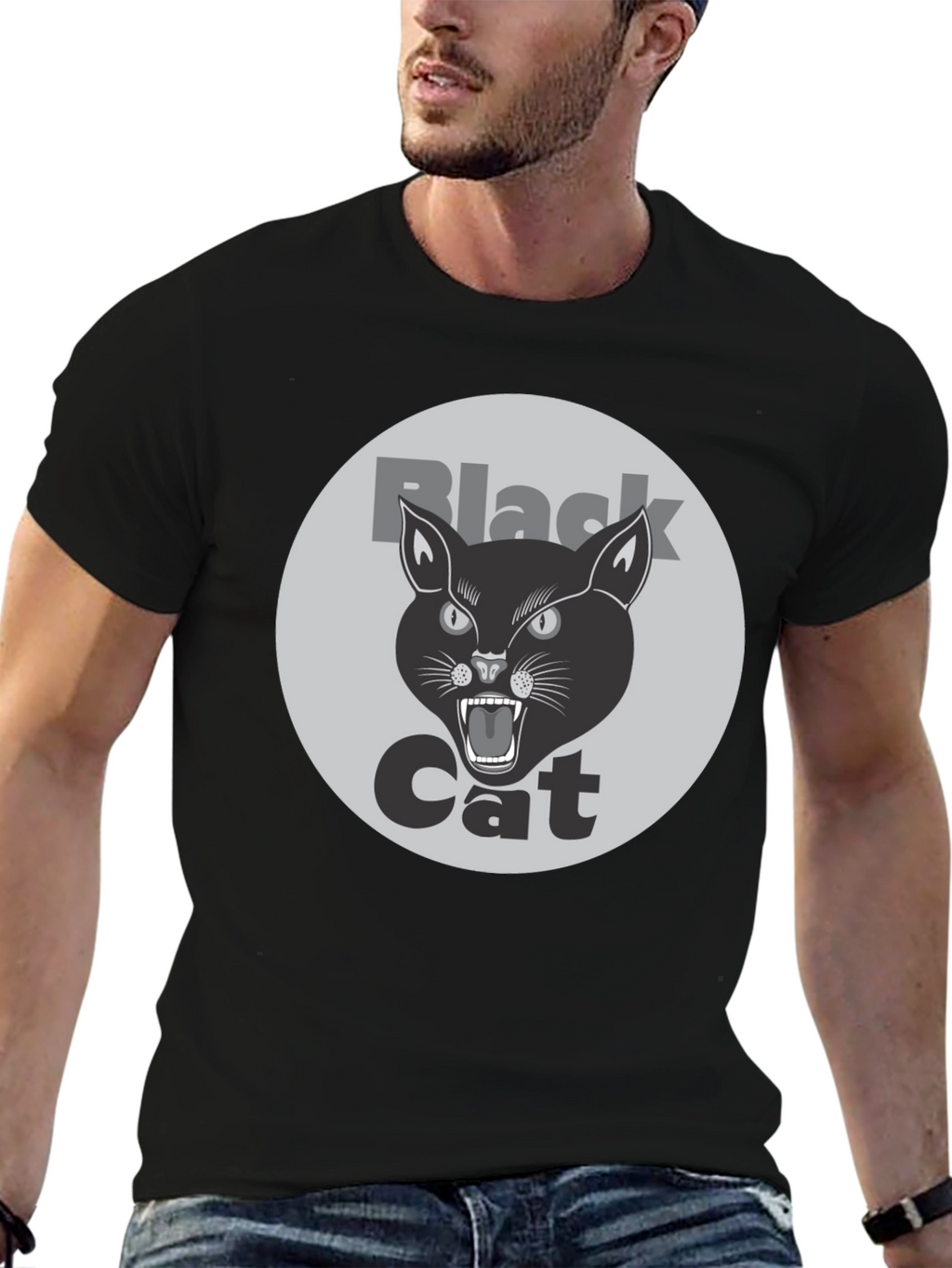 Black Cat Graphic T-Shirt