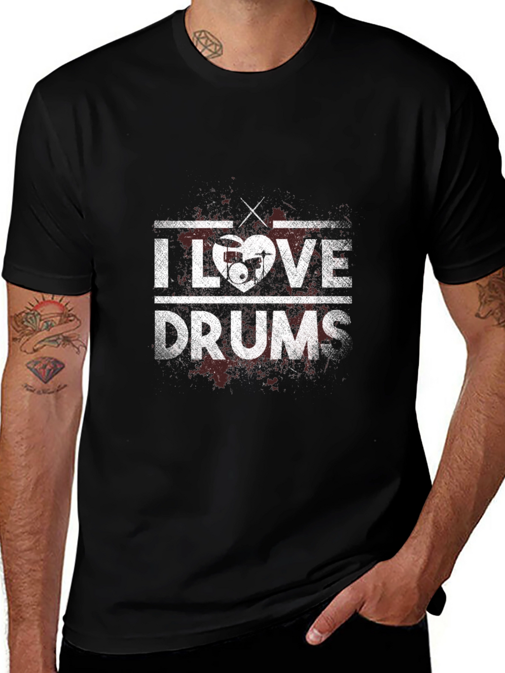 I Love Drums Graphic Tee - Musicians T-Shirt