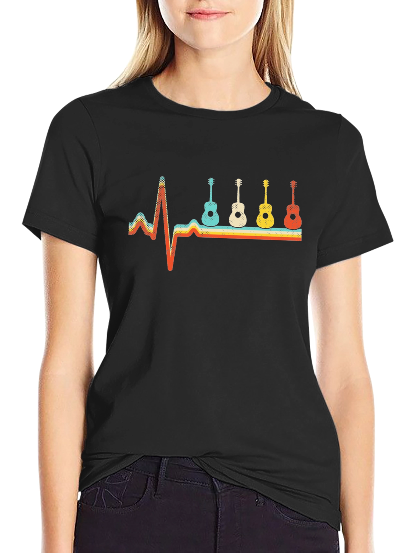 Guitar Heartbeat Graphic Tee - Music Lover Shirt