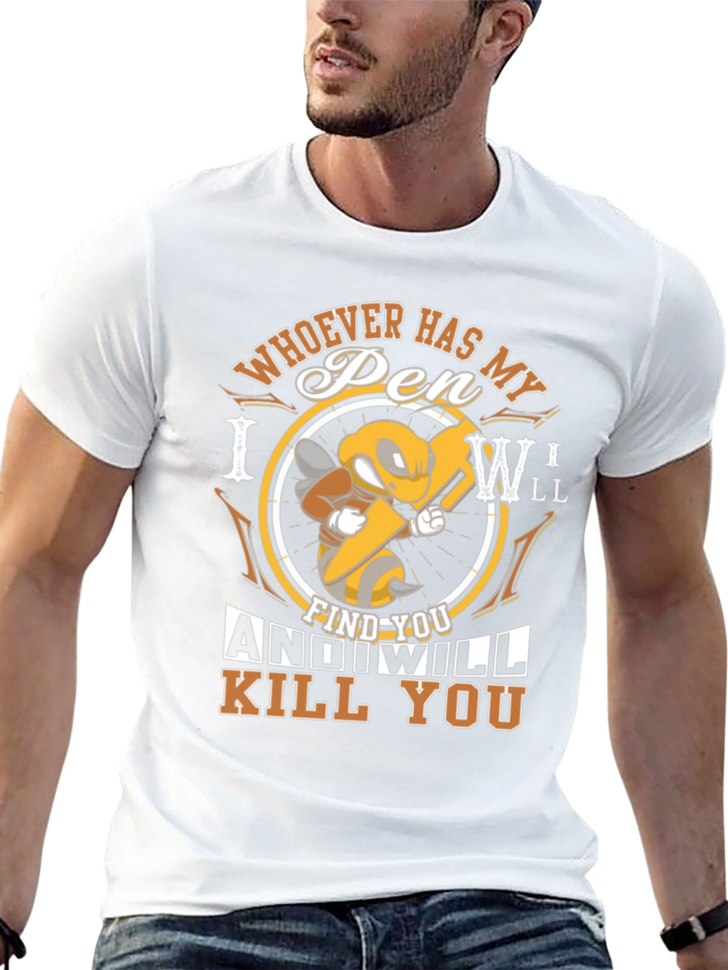 Humorous Whoever Has My Pen Graphic T-Shirt