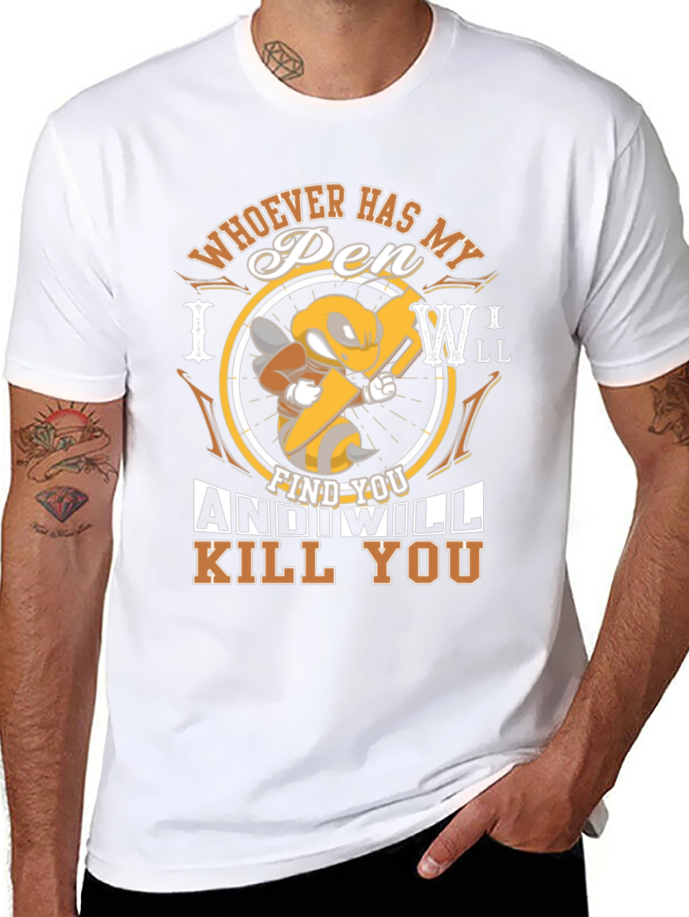 Humorous Whoever Has My Pen Graphic T-Shirt