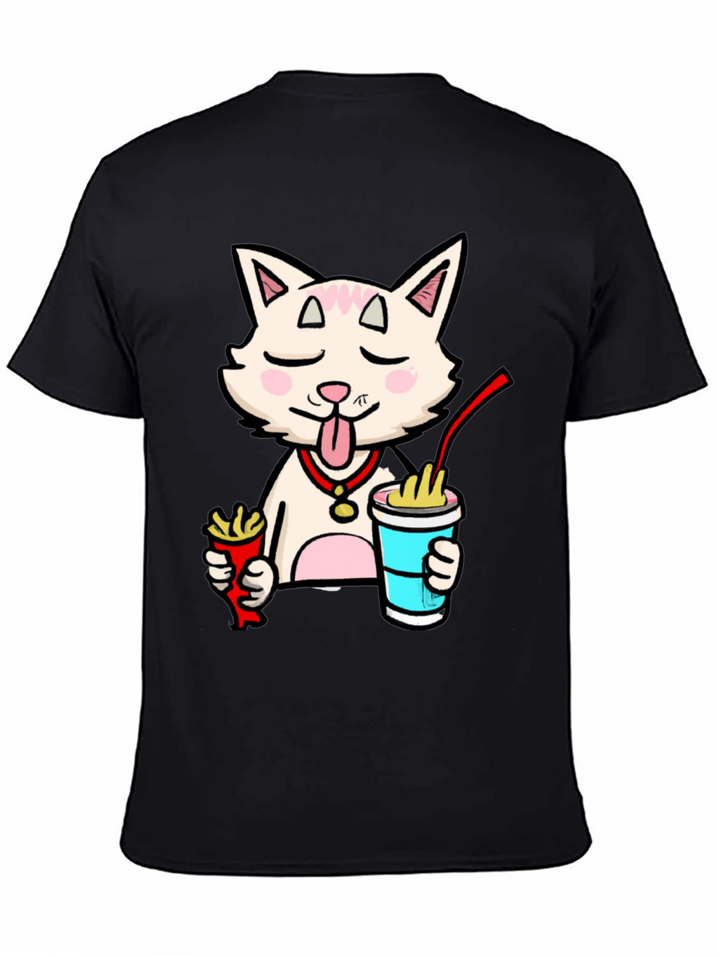 Funny Cat Ramen T-Shirt - Black