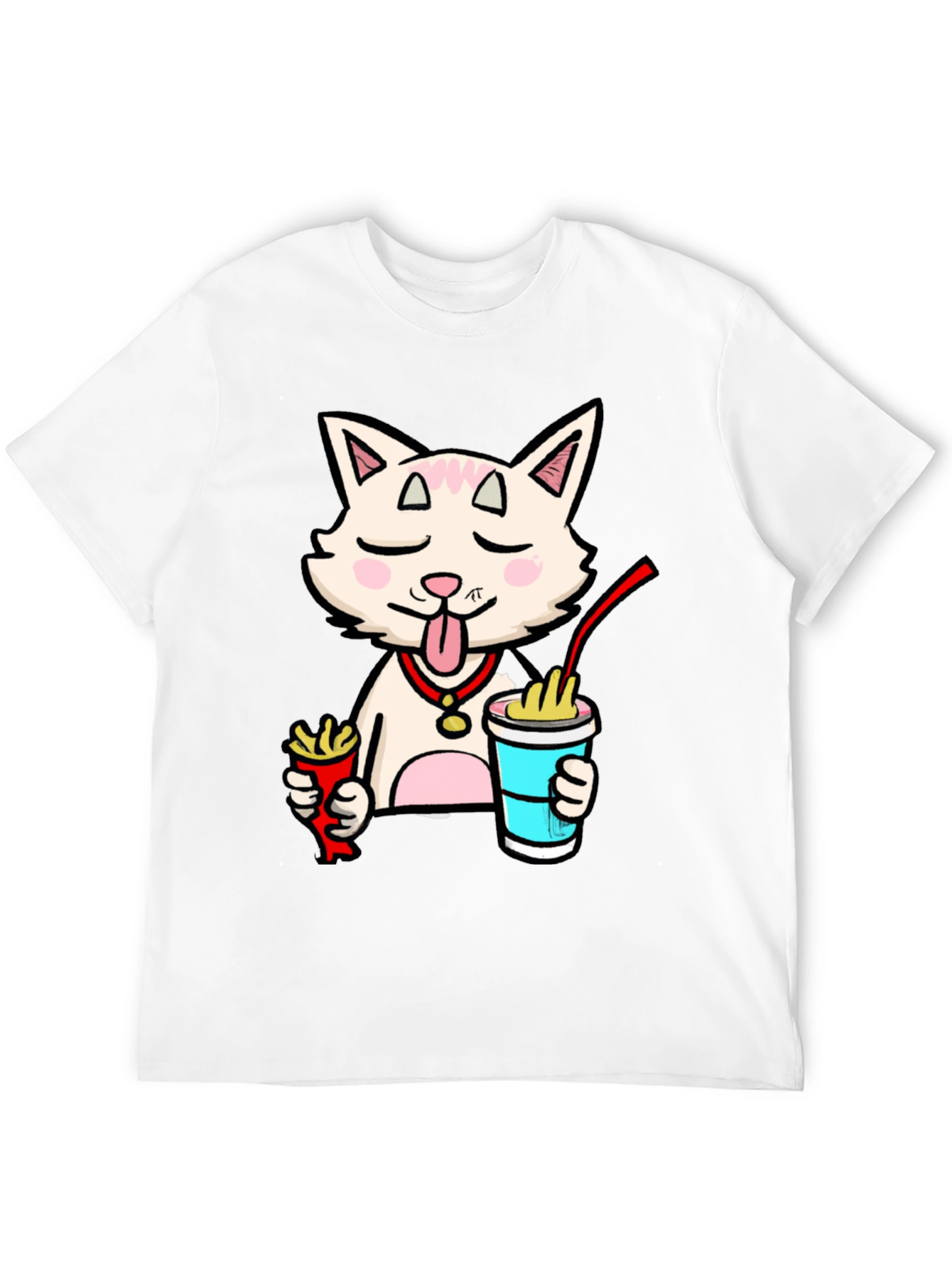 Funny Cat Ramen T-Shirt - Black