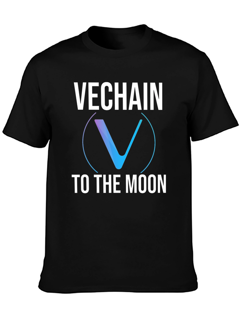VeChain to the Moon Black Graphic T-Shirt
