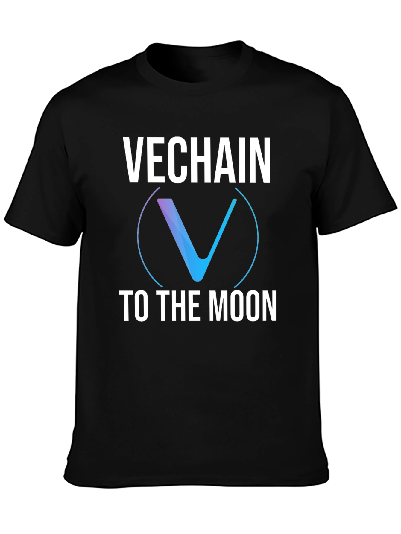 VeChain to the Moon Black Graphic T-Shirt