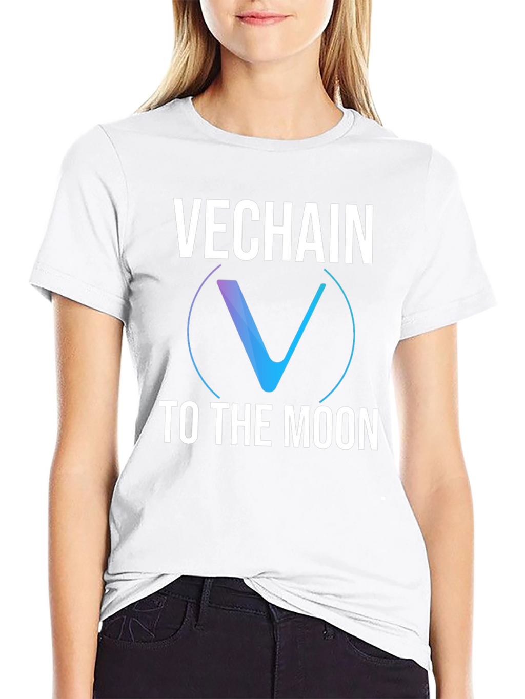 VeChain to the Moon Black Graphic T-Shirt