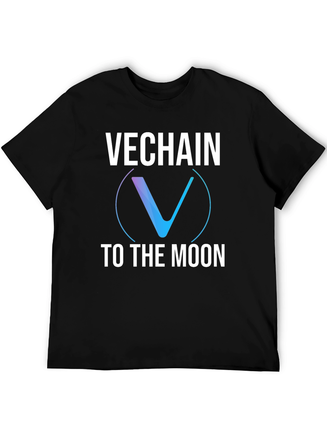 VeChain to the Moon Black Graphic T-Shirt