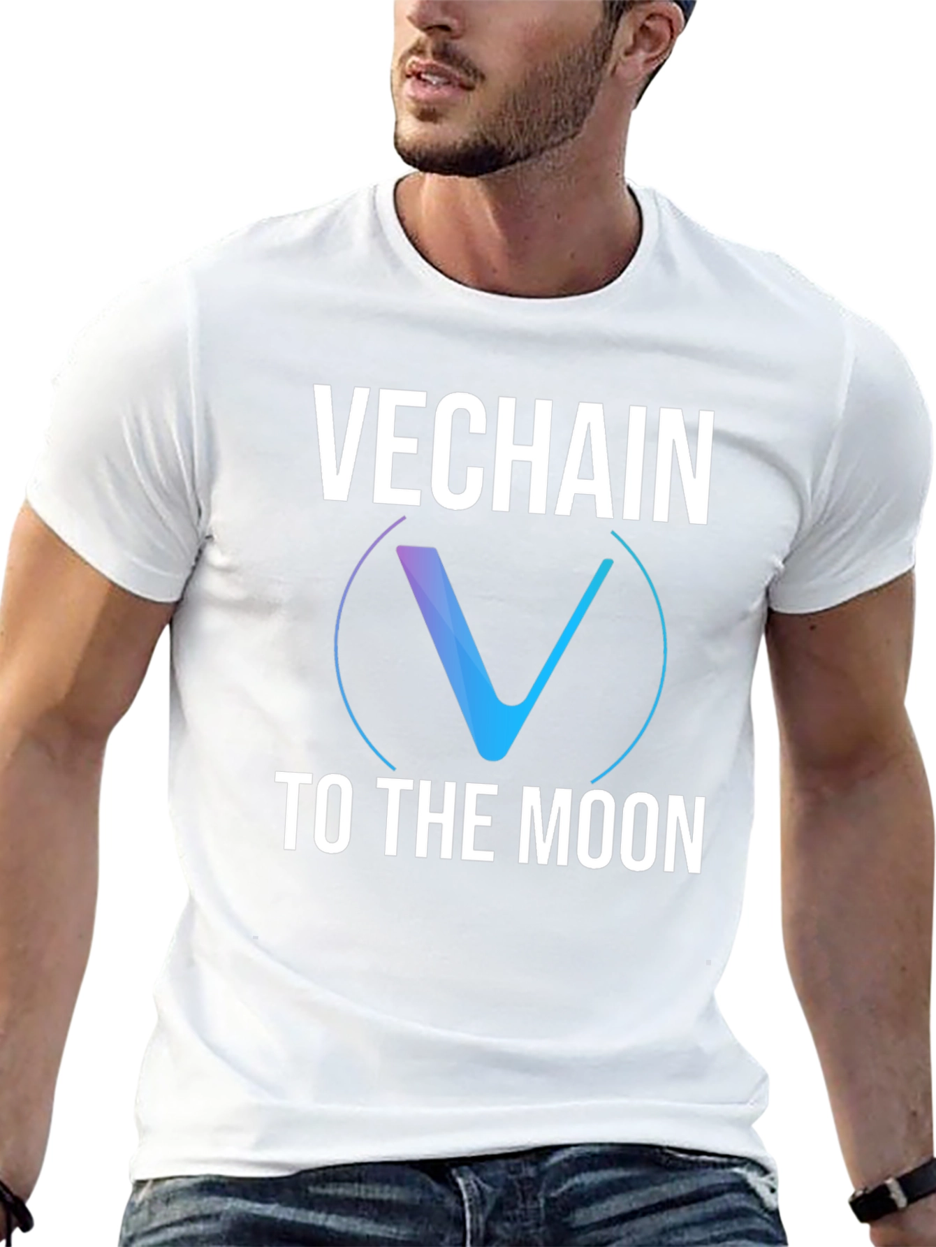 VeChain to the Moon Black Graphic T-Shirt