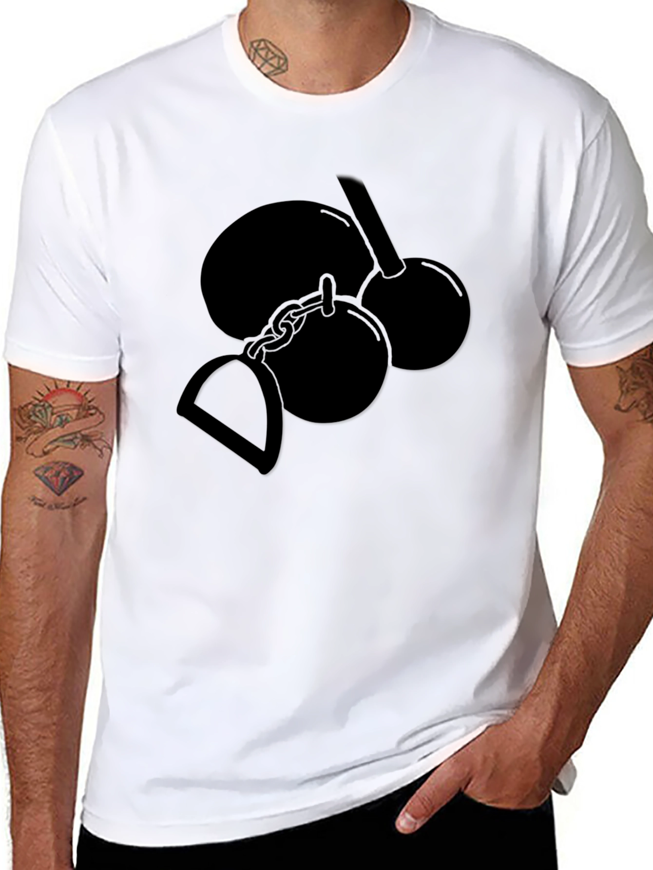 Novelty Gag Gift T-Shirt - Ball and Chain Design