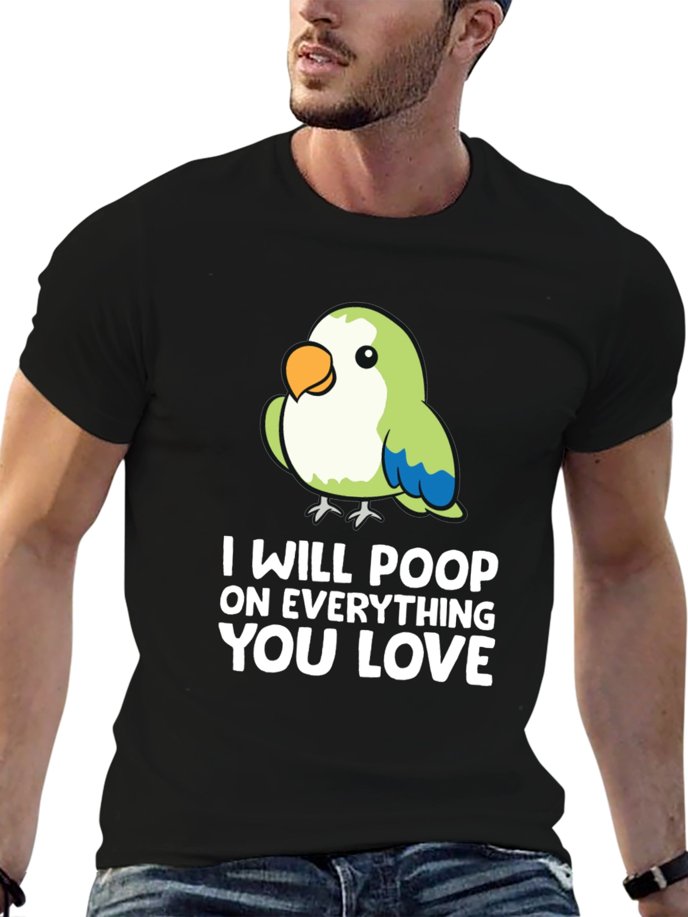 Funny Parrot T-Shirt - I Will Poop on Everything You Love