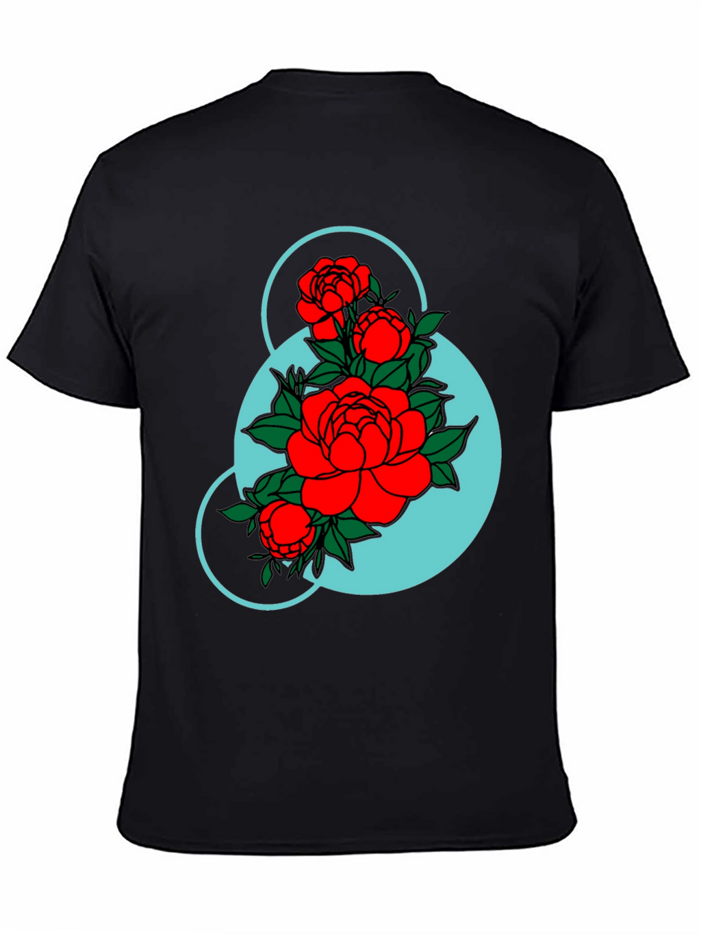 Floral Graphic Black T-Shirt - Modern Botanical Design
