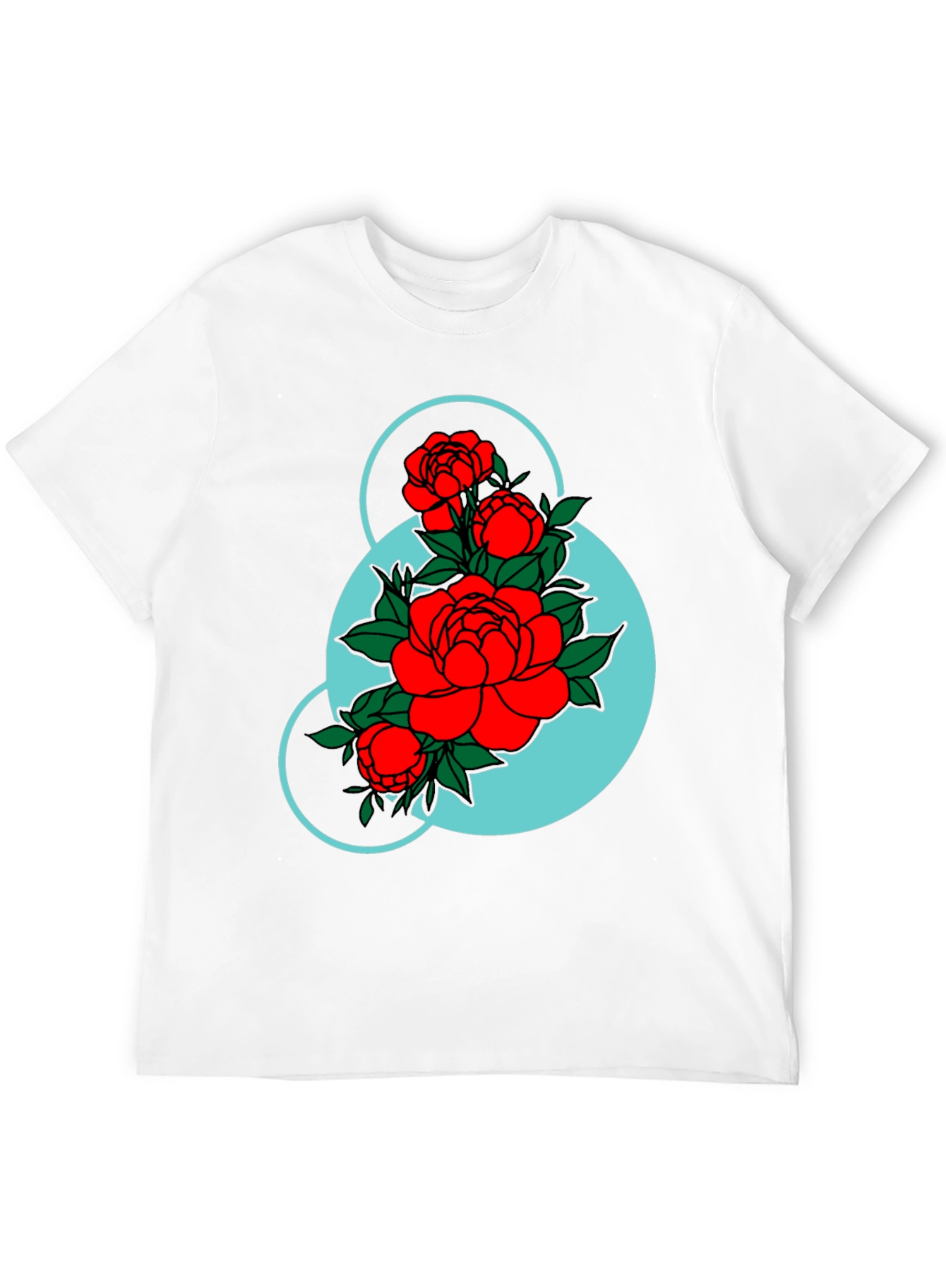 Floral Graphic Black T-Shirt - Modern Botanical Design