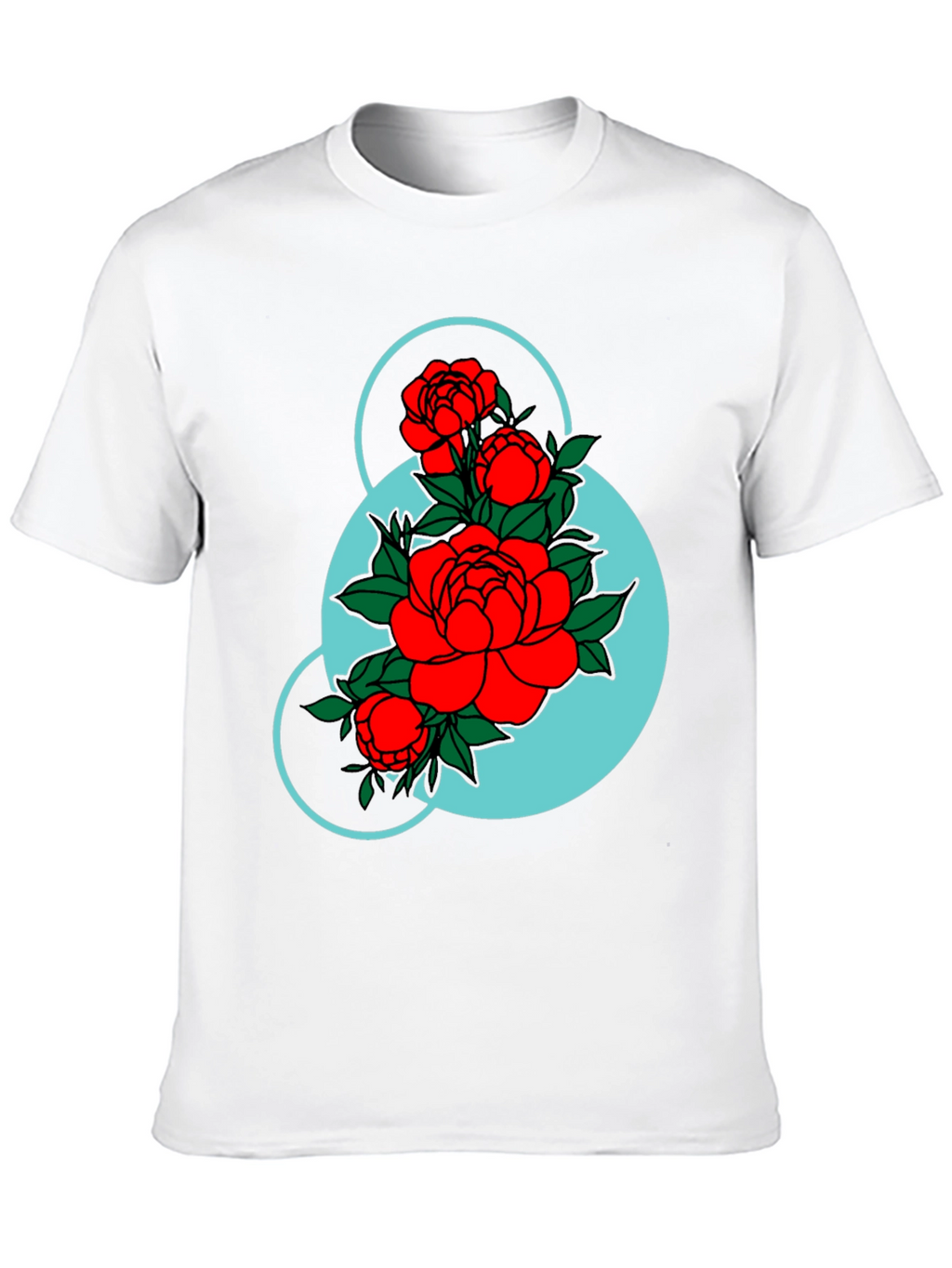Floral Graphic Black T-Shirt - Modern Botanical Design