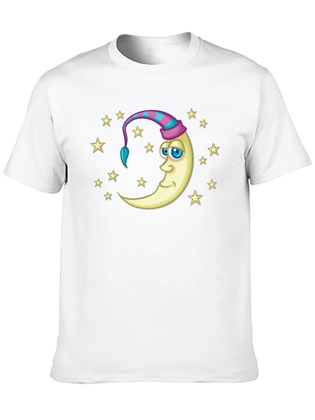 Dreamy Moon Stars Graphic Tee - Black Cotton Shirt