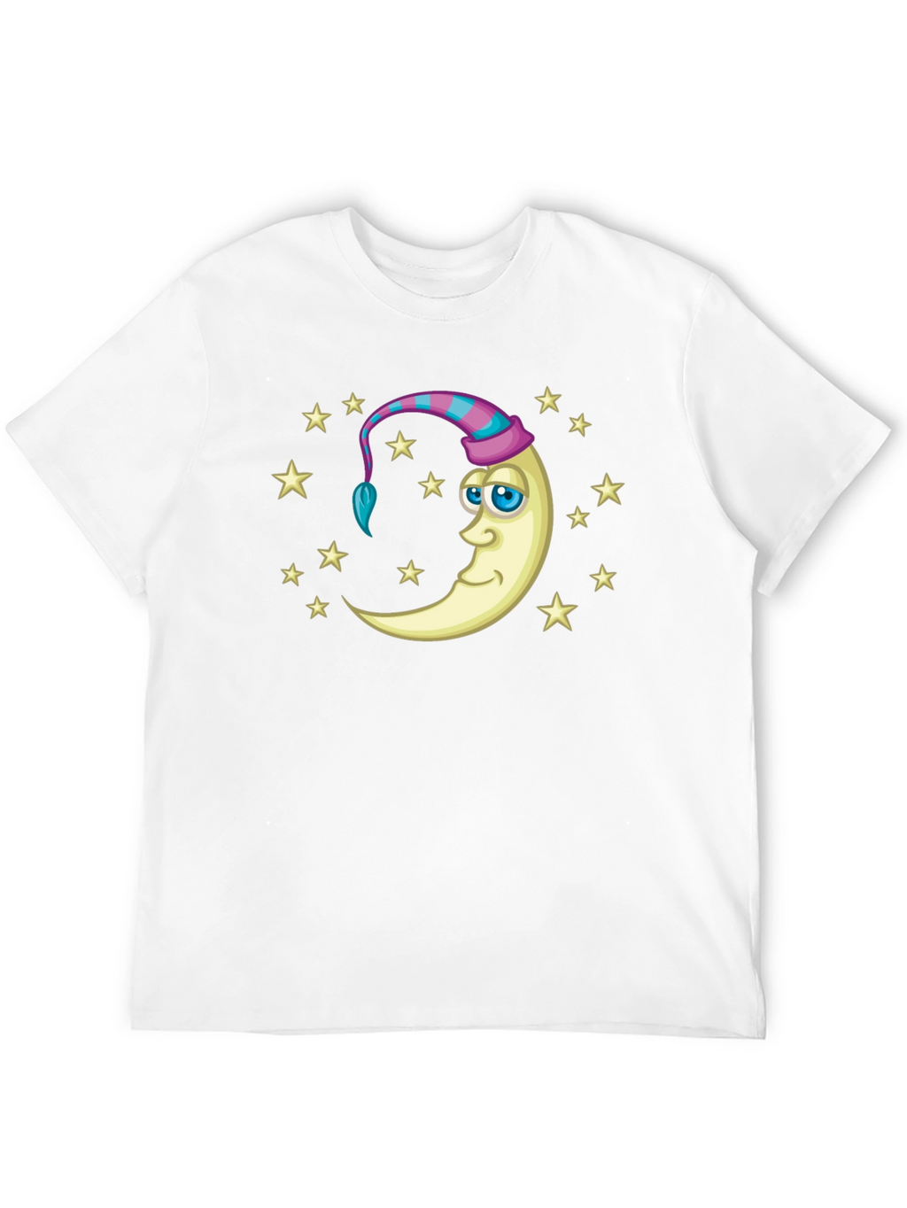 Dreamy Moon Stars Graphic Tee - Black Cotton Shirt