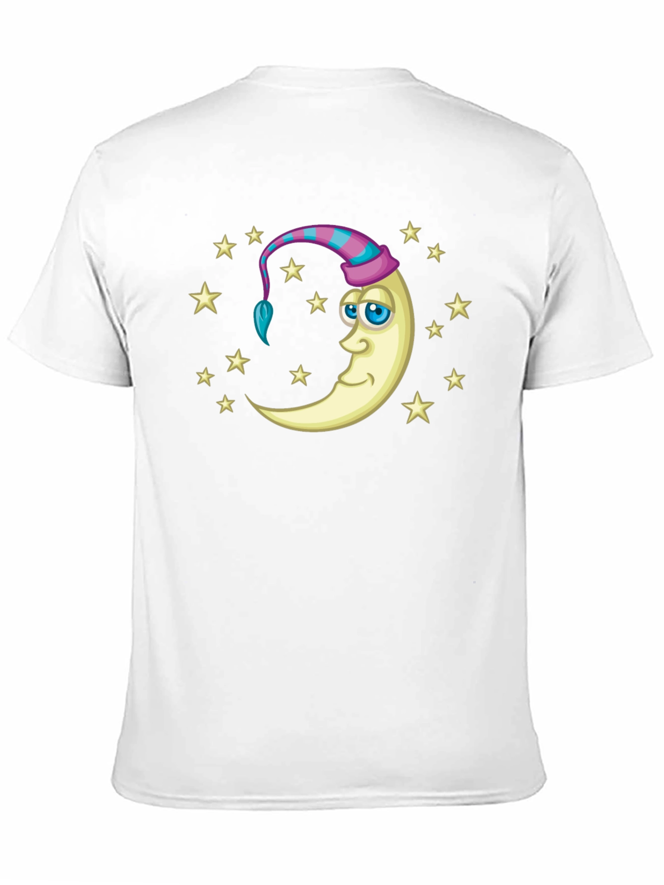Dreamy Moon Stars Graphic Tee - Black Cotton Shirt