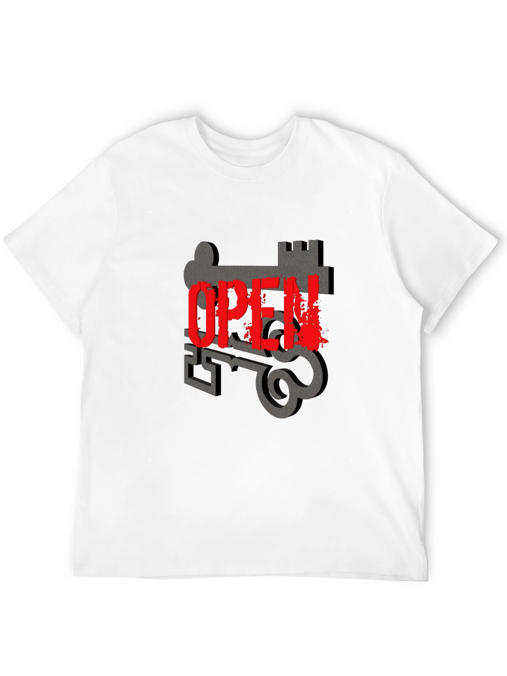Open Key Graphic T-Shirt - Stylish Comfort