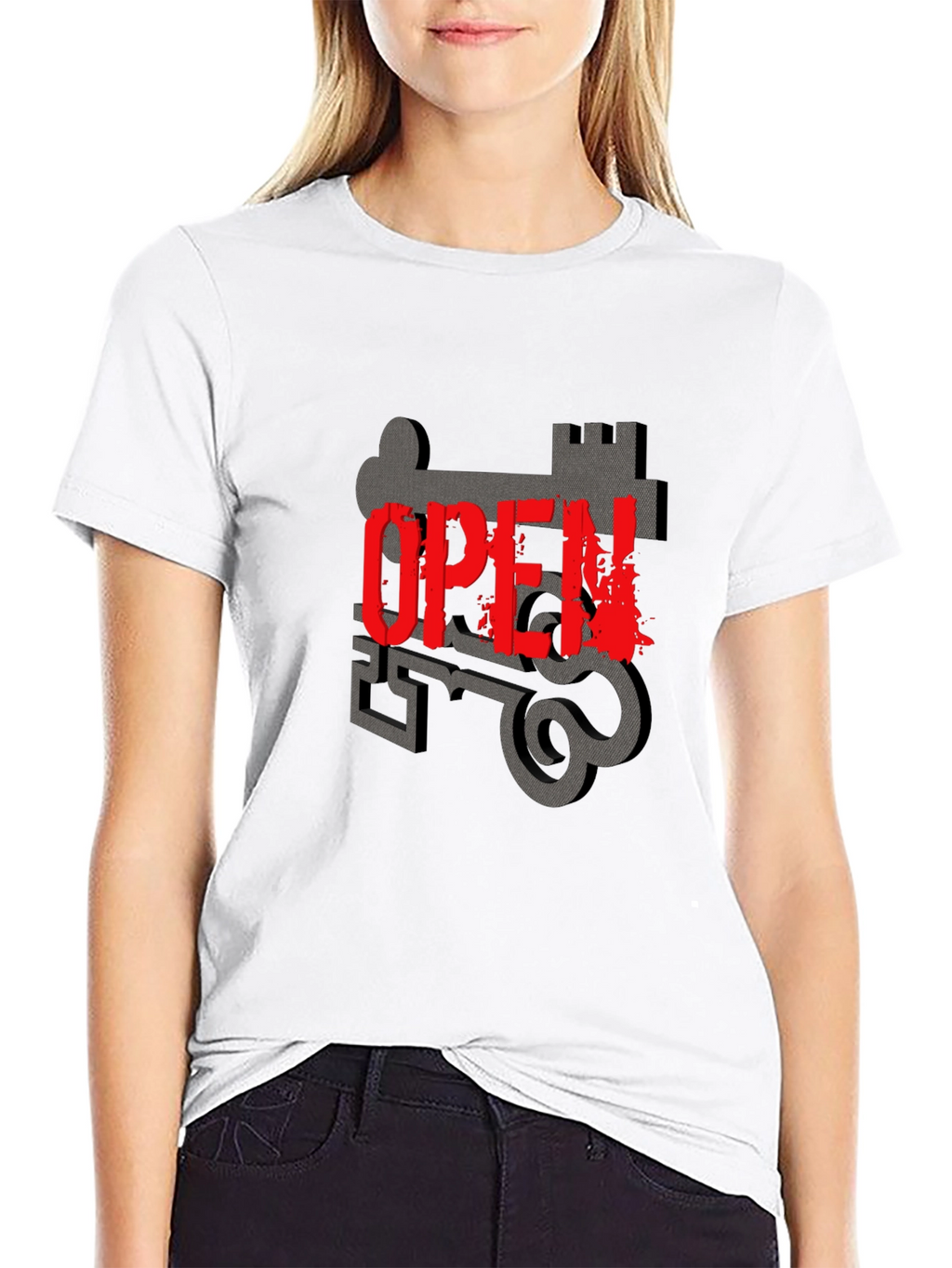 Open Key Graphic T-Shirt - Stylish Comfort