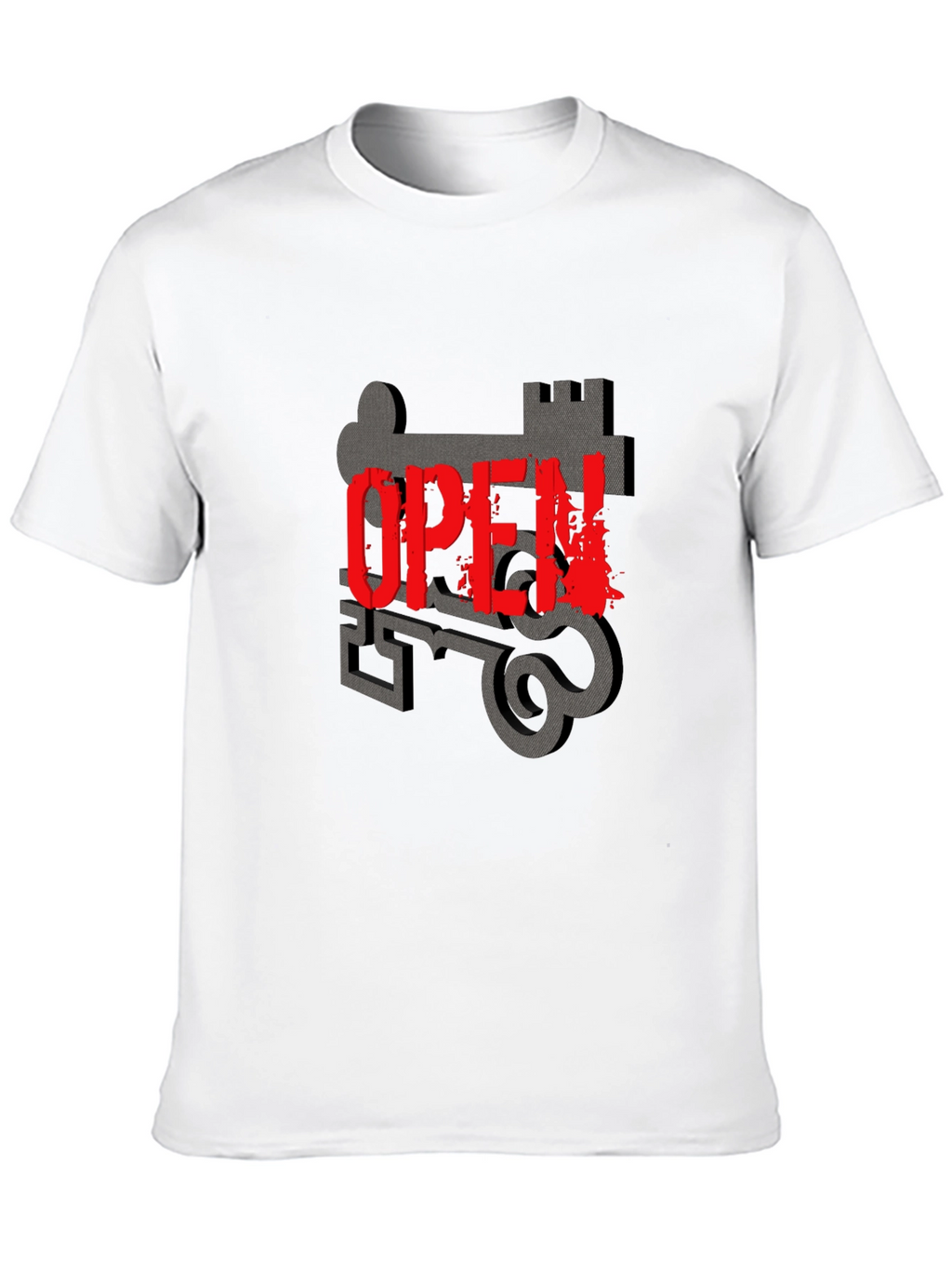 Open Key Graphic T-Shirt - Stylish Comfort