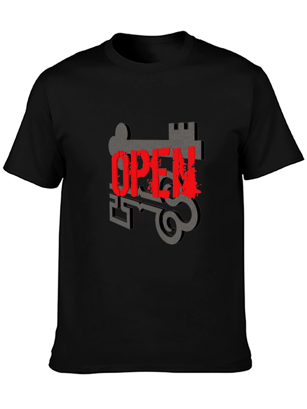 Open Key Graphic T-Shirt - Stylish Comfort