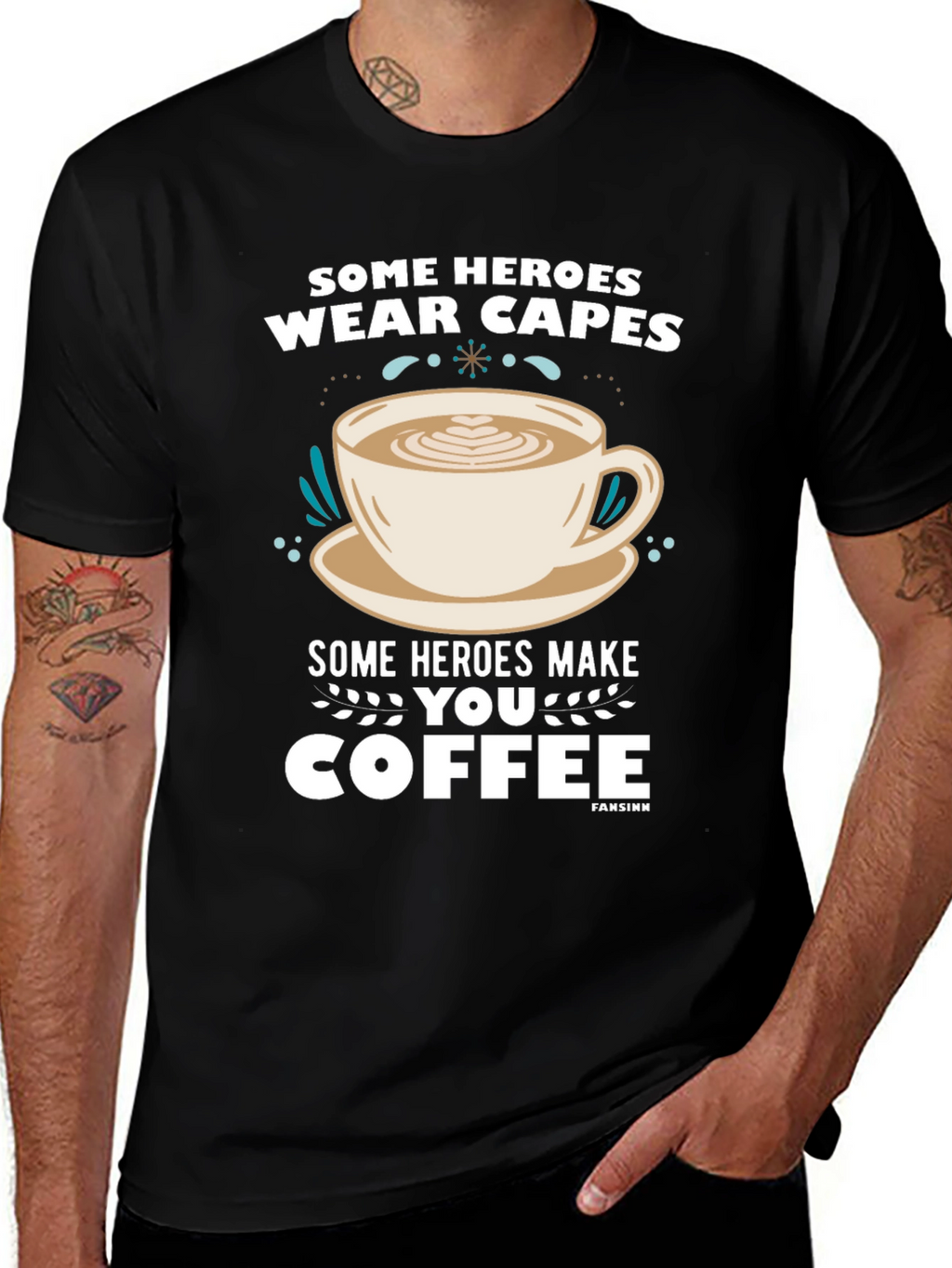 Some Heroes Coffee T-Shirt - Caffeine Hero Tee