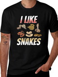 I Like Snakes Graphic Tee - Black Cotton T-Shirt