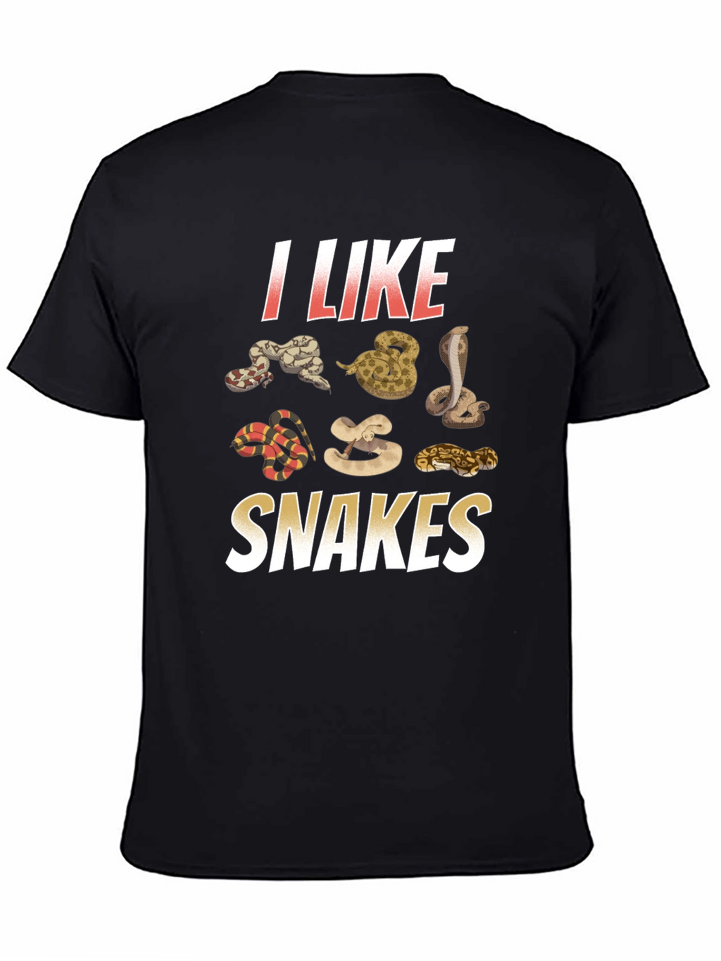 I Like Snakes Graphic Tee - Black Cotton T-Shirt