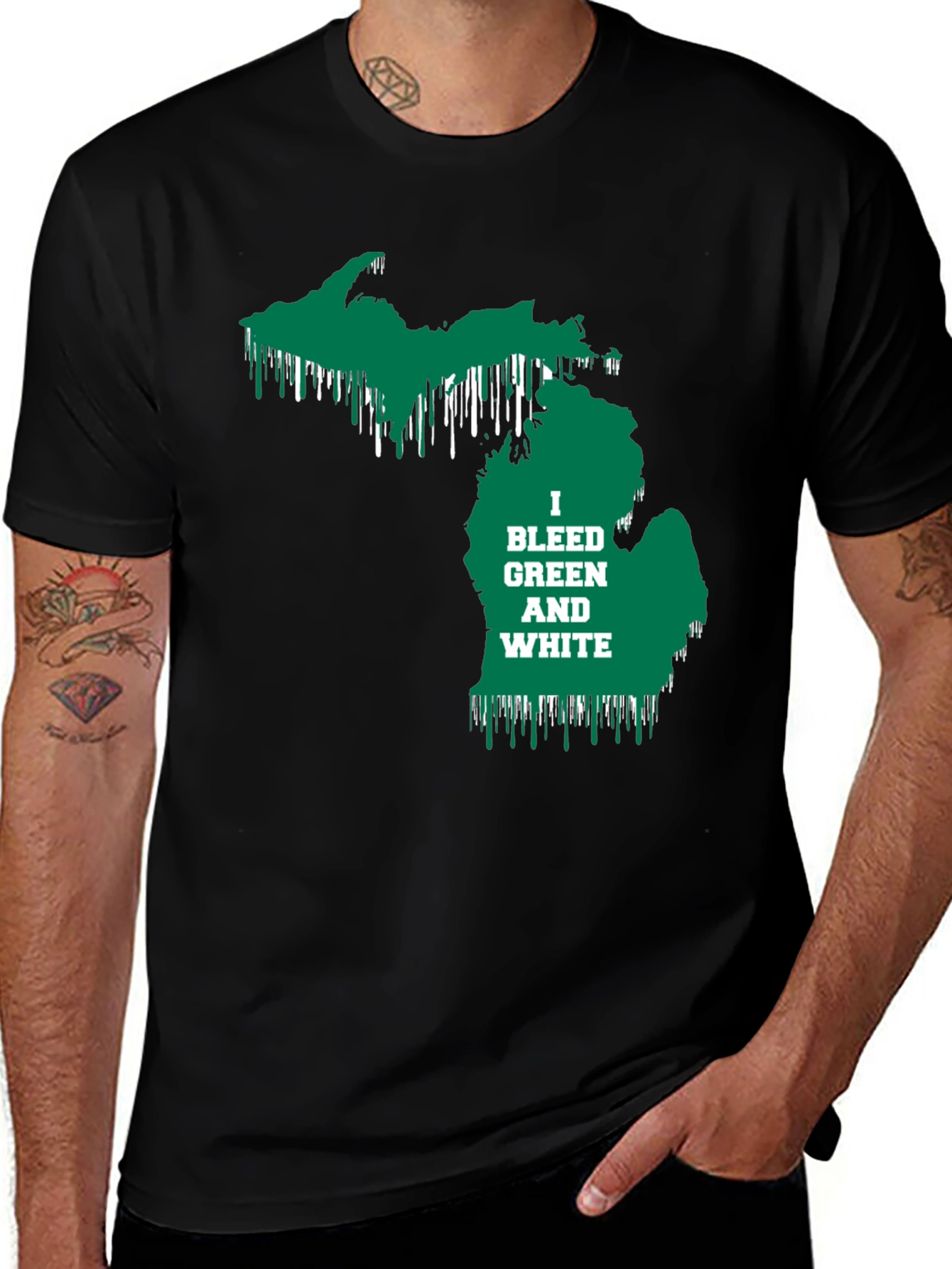 Michigan Pride T-Shirt - Bleed Green & White!