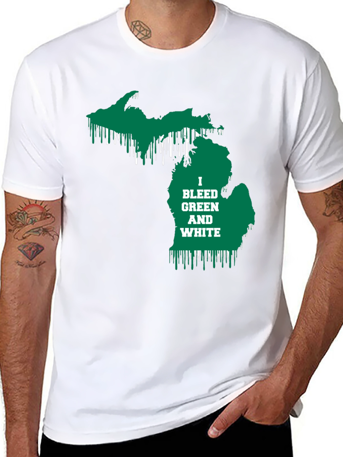 Michigan Pride T-Shirt - Bleed Green & White!